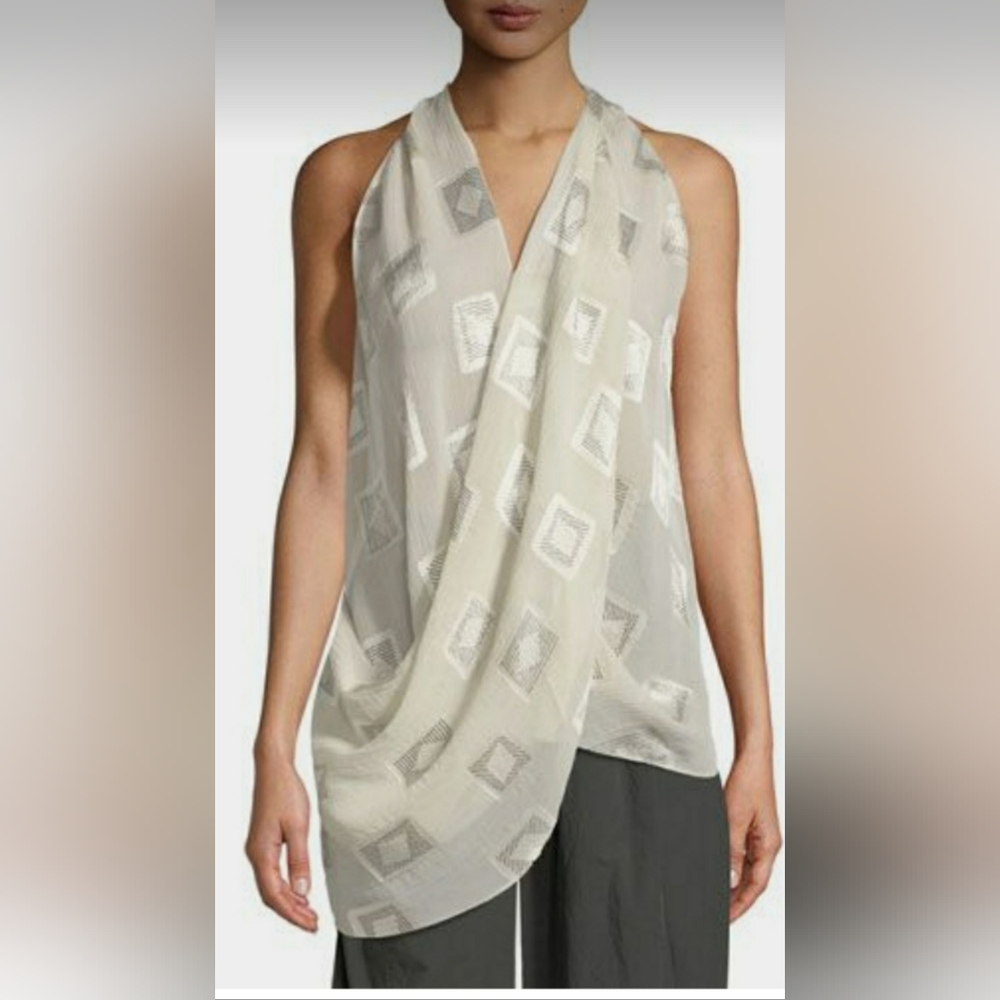 Urban Zen Draped Block-Print Top